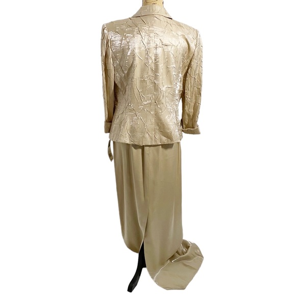 Alex Evenings Vintage Champagne 2 Piece Skirt & Jacket Set, Plus Size 14 - Picture 2 of 14